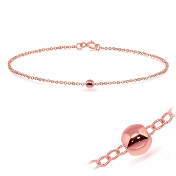 Rose Gold Plated Tiny Ball Silver Bracelet BRS-451-RO-GP